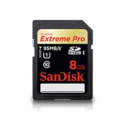 SanDisk 8GB Extreme Pro UHS-I SDHC U1 Memory Card (Class 10)