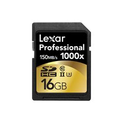 Lexar 16GB Professional 1000x UHS-II SDHC Memory Card (Class 10)