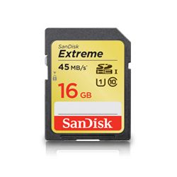 SanDisk 16GB Extreme UHS-I SDHC Memory Card (Class 10)