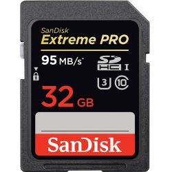 SanDisk 32GB Extreme Pro UHS-I SDHC U3 Memory Card (Class 10)