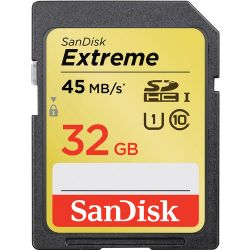 SanDisk 32GB Extreme UHS-I SDHC Memory Card (Class 10)