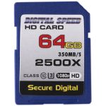 Digital Speed 2500X 64GB Professional High Speed Mach III 350MB/s Error Free (SDHC) HD Memory Card Class 10